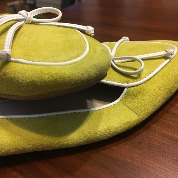 Anthro yellow suede loafers - Picture 2 of 3